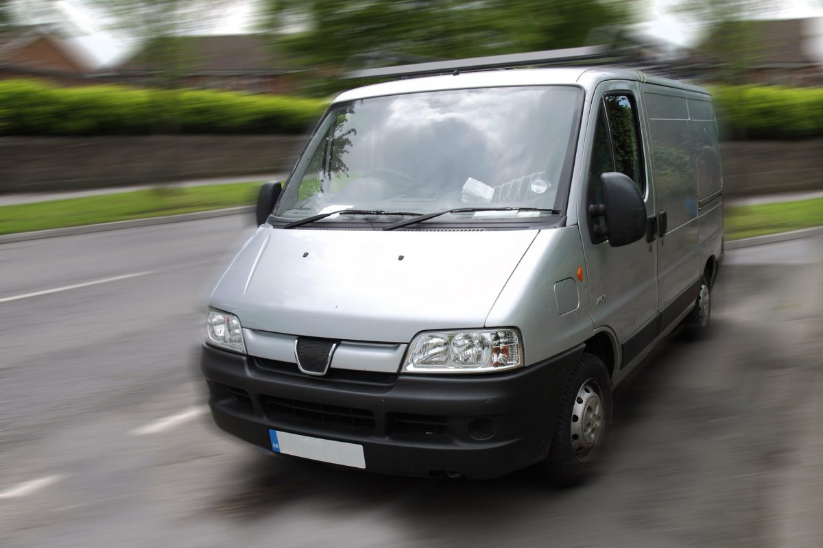 van on road